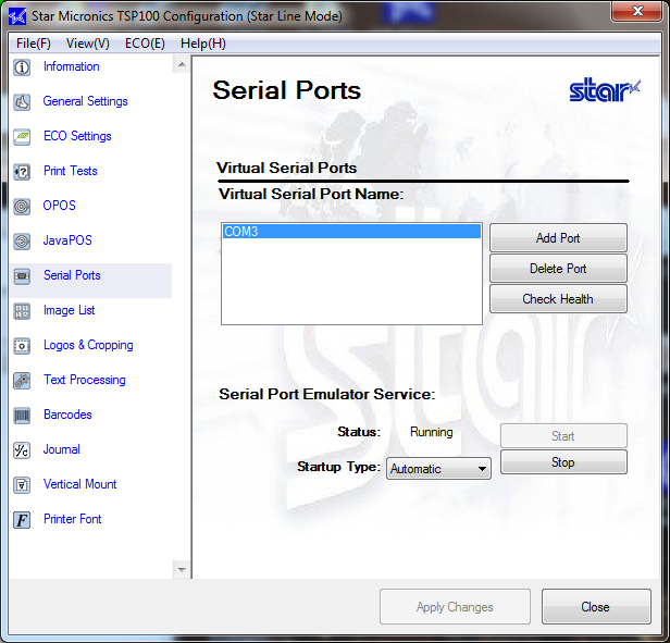 serial port settings win 10
